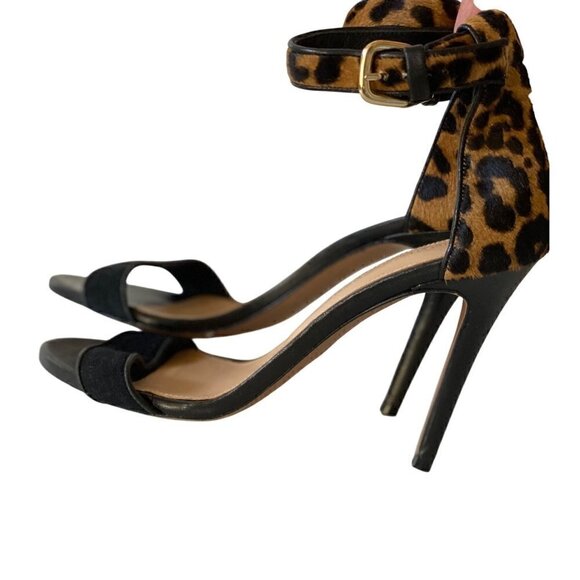 Veronica Beard Leopard Roan Sandals Multicolor Size US 8.5 Leather Pony Hair - Picture 2 of 15